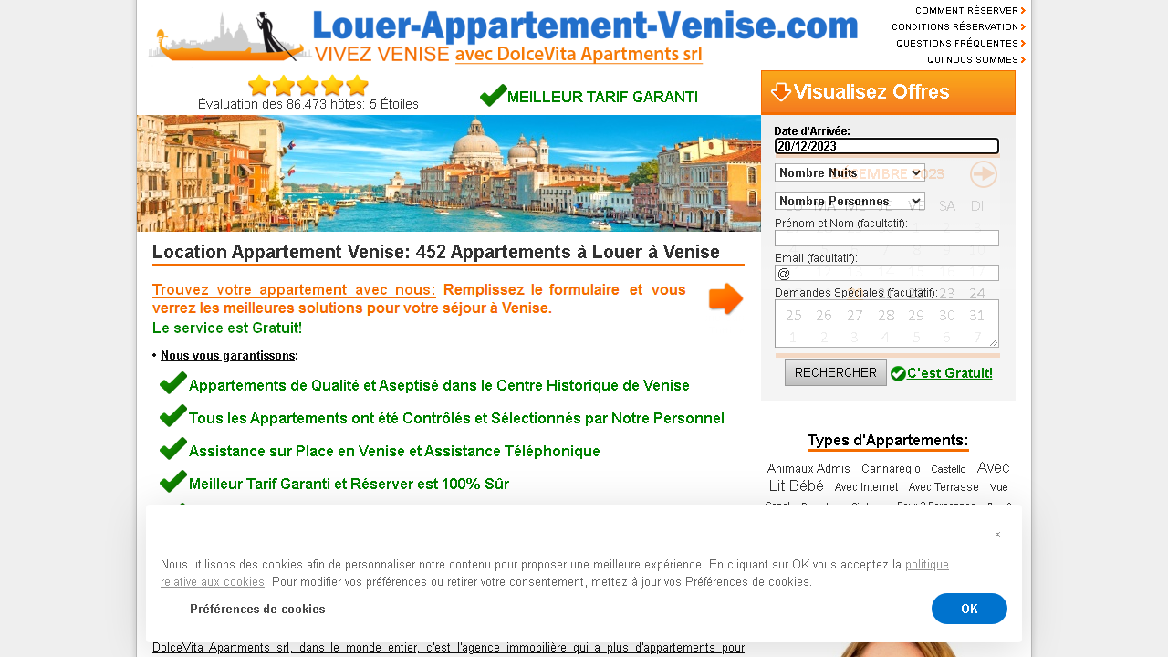 Capture d'écran de http://www.louer-appartement-venise.com